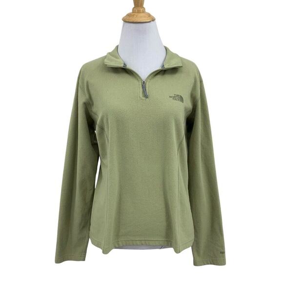 The North Face Sweatshirt Womens M Medium Green Tea TKA 100 Fleece 1/4 Zip - Picture 1 of 14